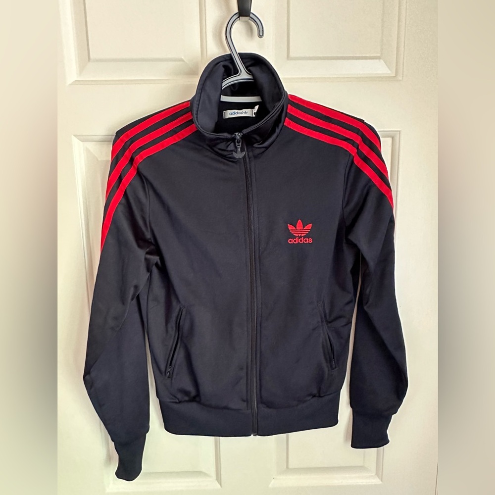 Adidas Navy and Red Zip Jacket